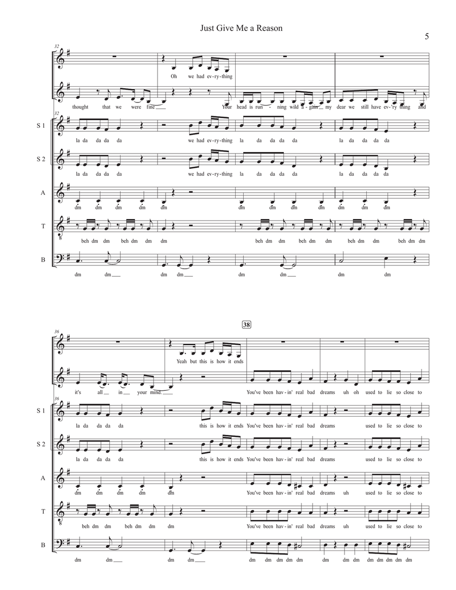 Just Give Me A Reason Divisi scores gallery preview page 5