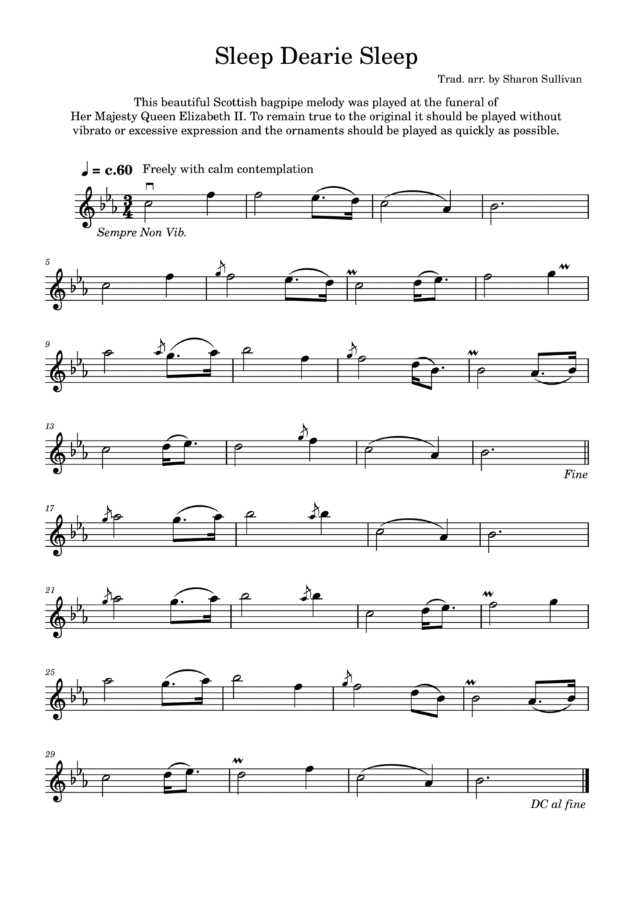 Sleep Dearie Sleep (Intermediate violin) Violin Solo scores gallery preview page 1