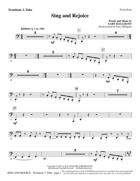 Sing and Rejoice - Trombone 3/Tuba