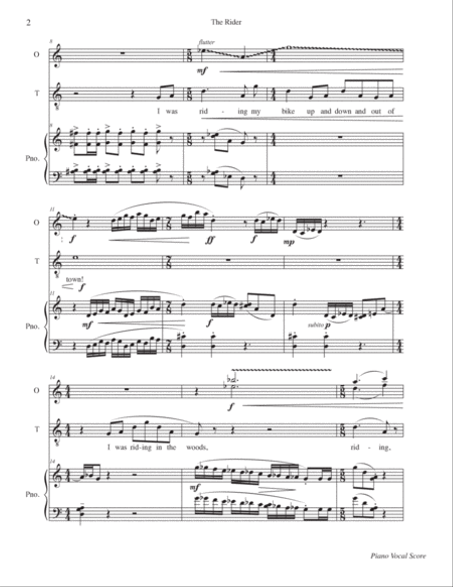 Two Musical Vignettes: The Rider & The Wassail Song Piano, Vocal, Guitar scores gallery preview page 4