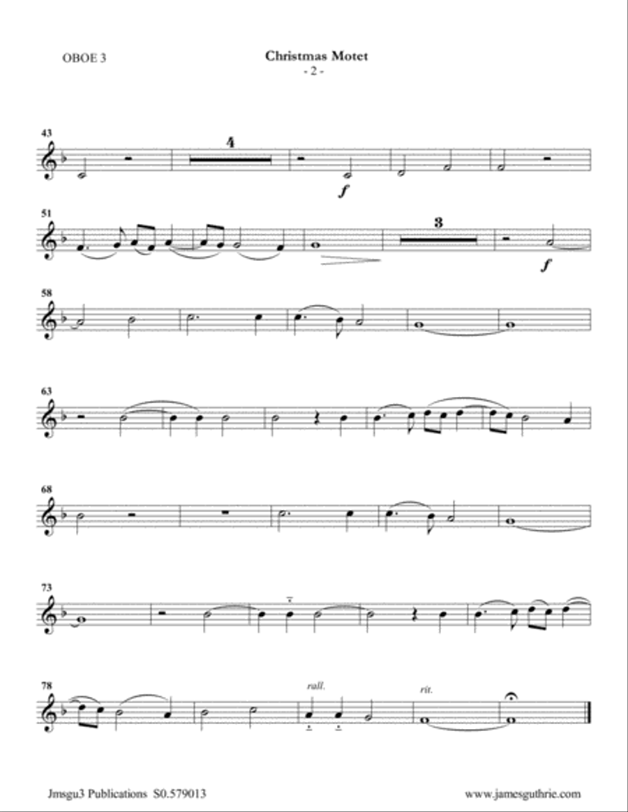 Mouton: Christmas Motet for Double Reed Choir Christmas scores gallery preview page 2