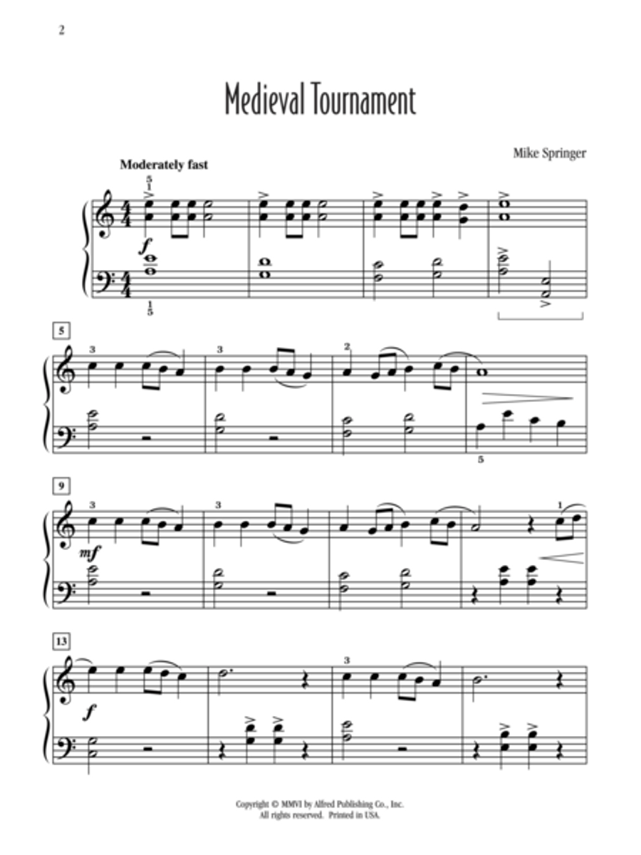 Medieval Tournament Easy Piano scores gallery preview page 2