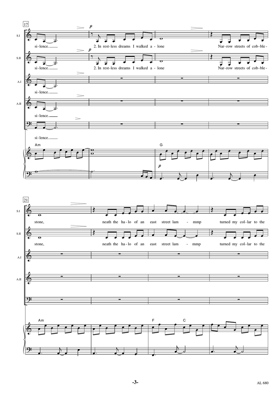 The Sound Of Silence Choir scores gallery preview page 3
