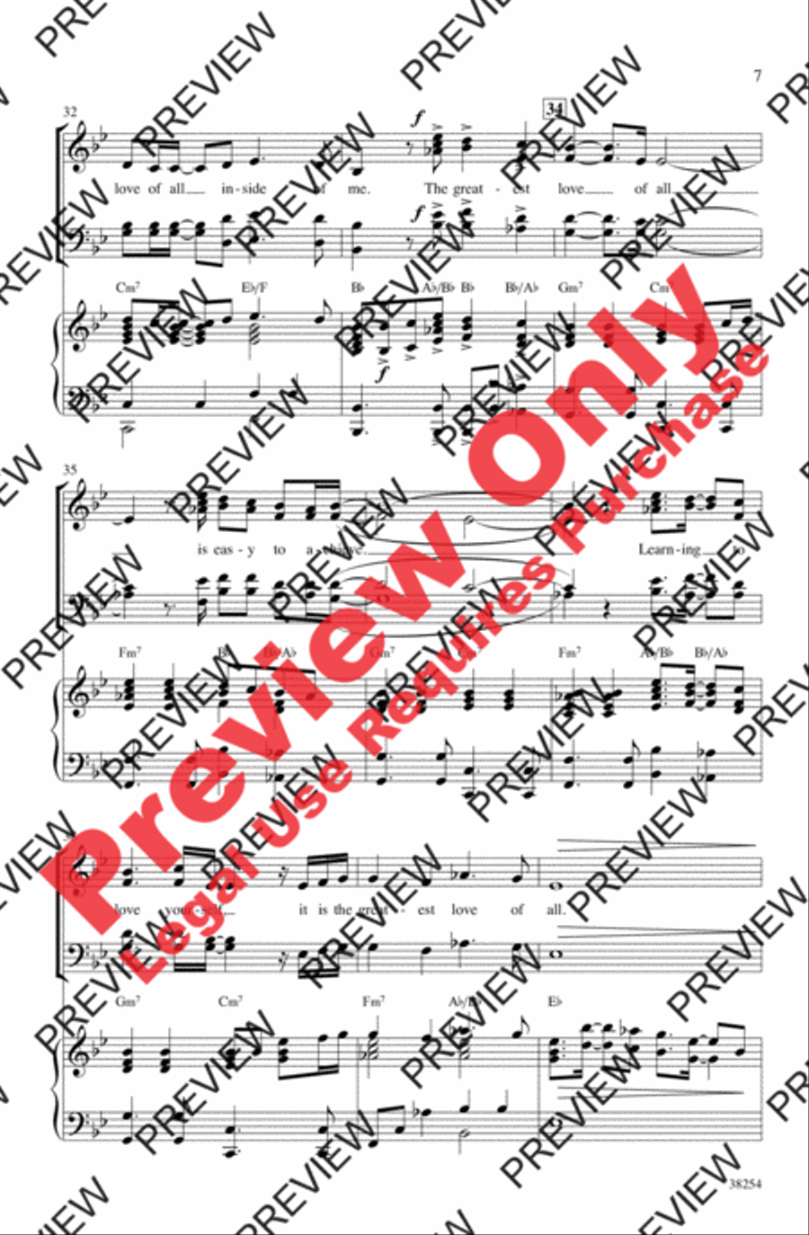 The Greatest Love of All The Greatest Love of All 4-Part scores gallery preview page 7