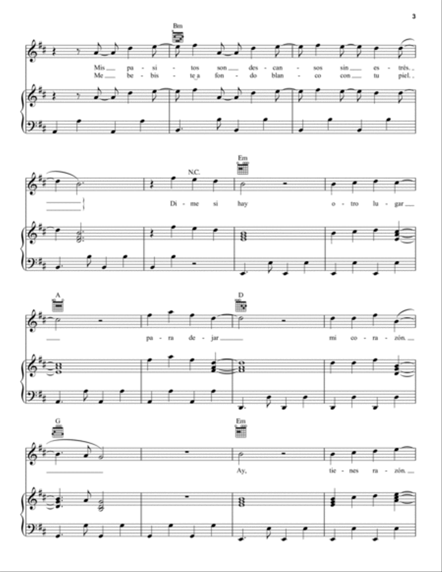 Vente Pa' Ca (Feat. Maluma) Piano, Vocal, Guitar scores gallery preview page 3