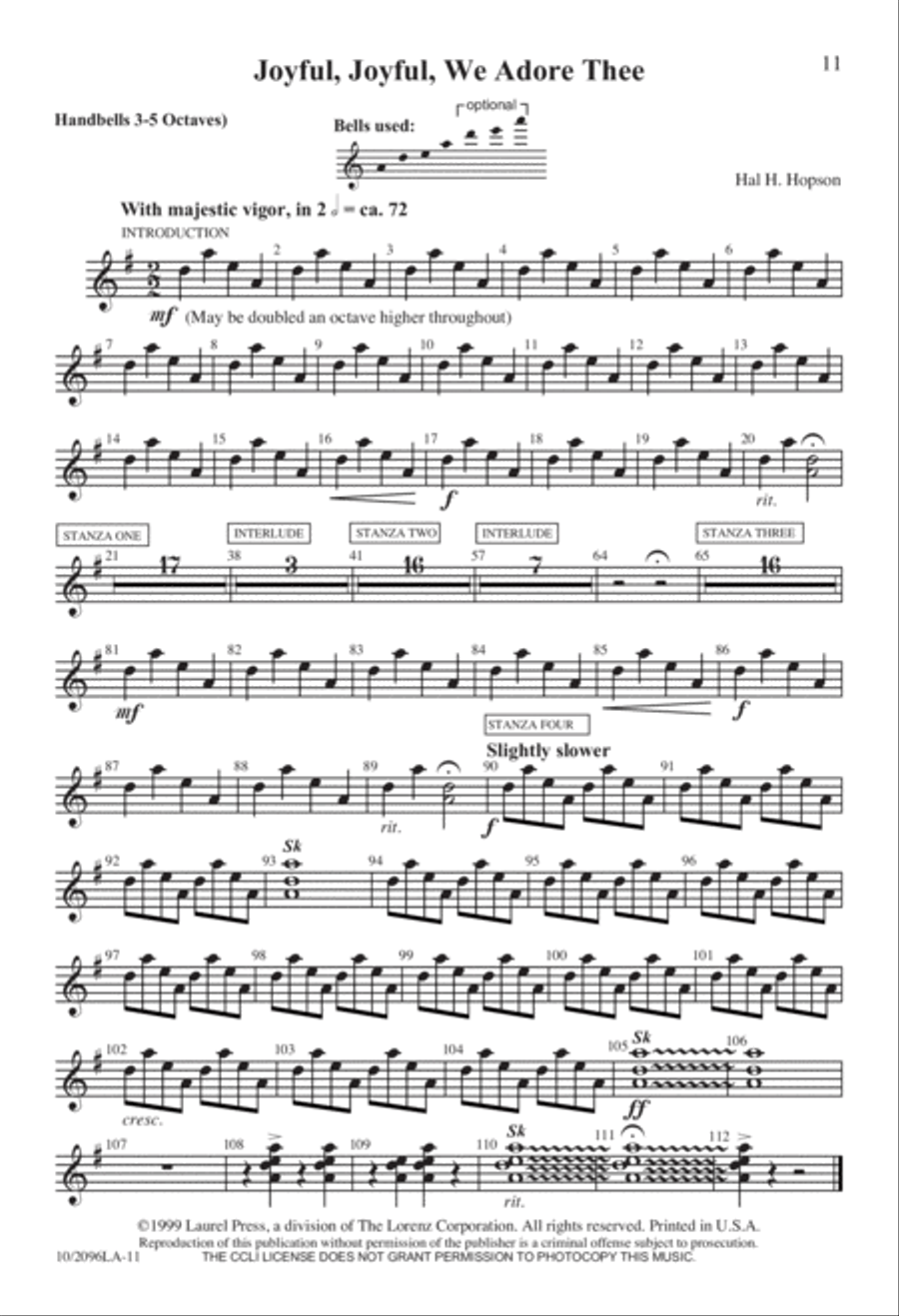 Joyful, Joyful, We Adore Thee 4-Part scores gallery preview page 11