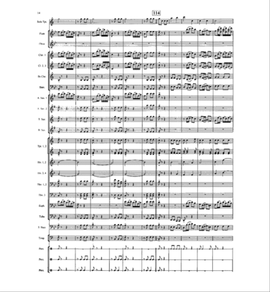 Allegro from Concerto for Trumpet Concert Band scores gallery preview page 13