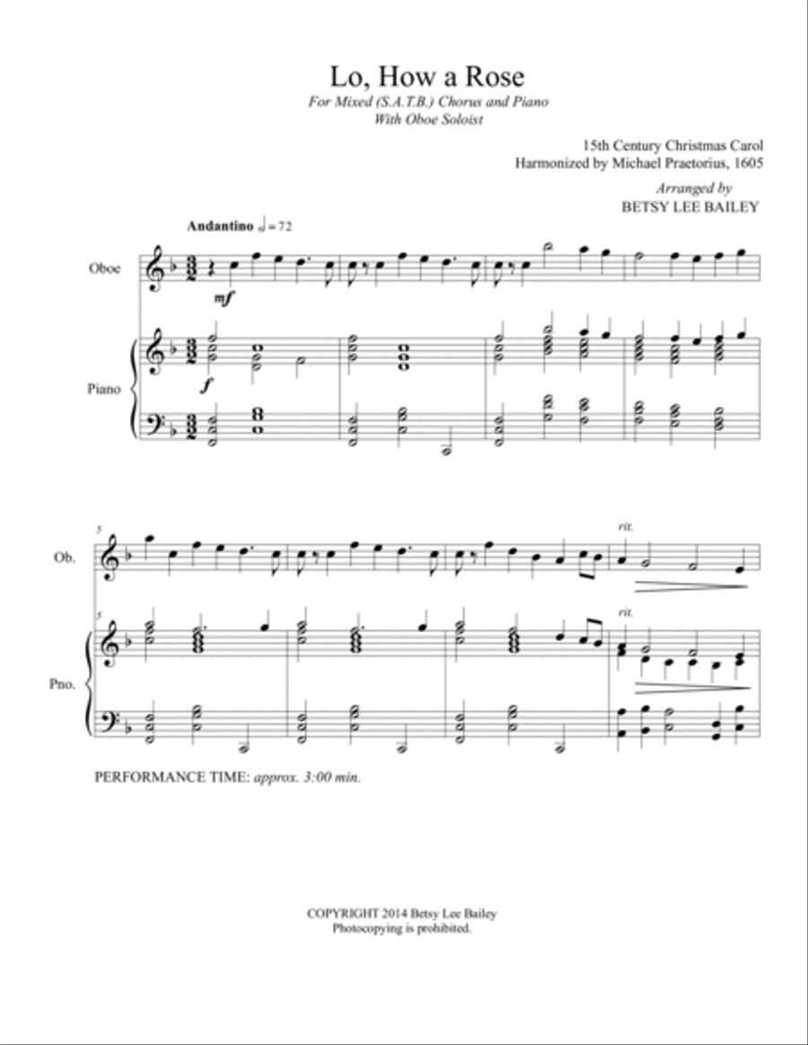 Lo, How a Rose 4-Part scores gallery preview page 2