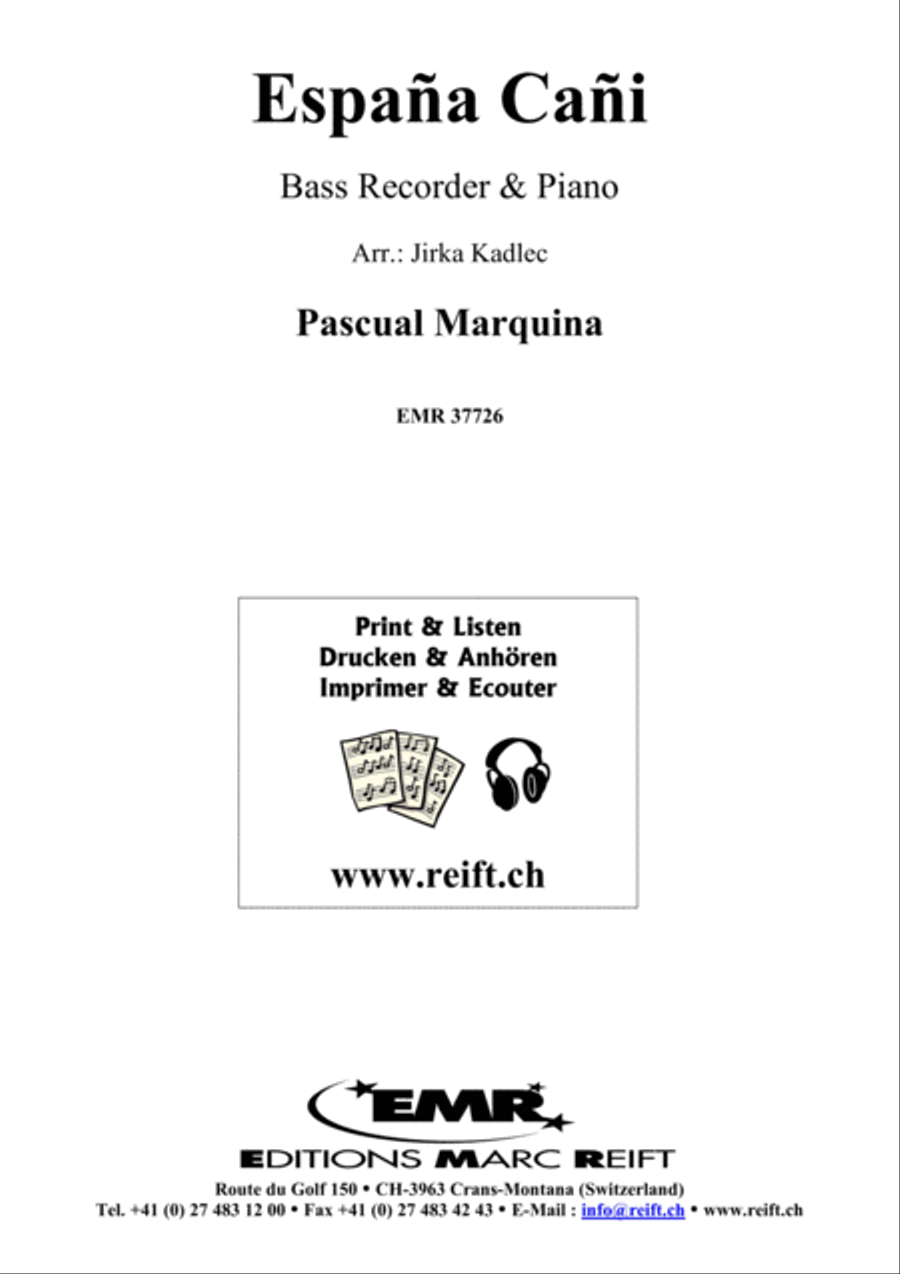 Espana Cani Espana Cani Bass Recorder scores gallery preview page 1