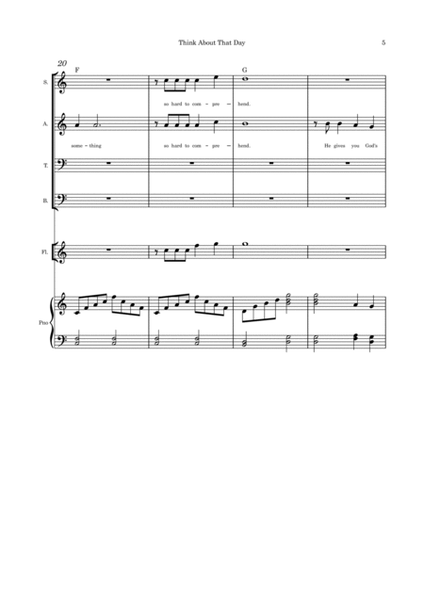 Think About That Day (Christmas) - SATB optional (flute/cello/violin) with parts and piano image number null