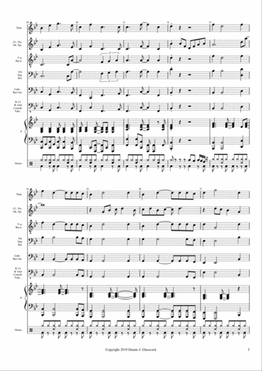 Why Not Now (Instrumental Ensemble Bb) Woodwind Ensemble scores gallery preview page 5