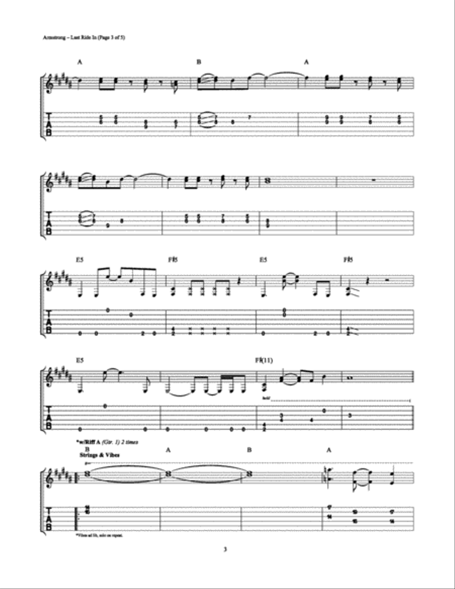Last Ride In Electric Guitar scores gallery preview page 3