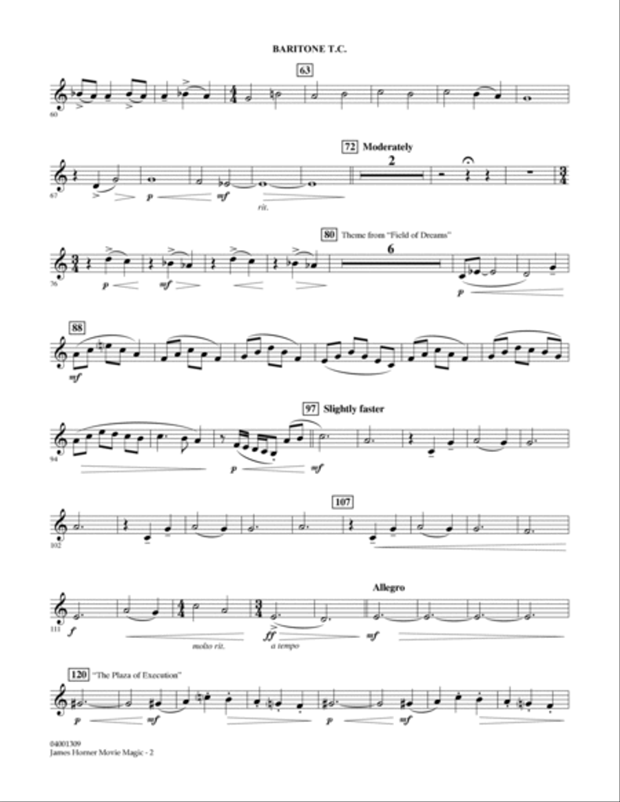 James Horner Movie Magic - Baritone T.C. Concert Band scores gallery preview page 2