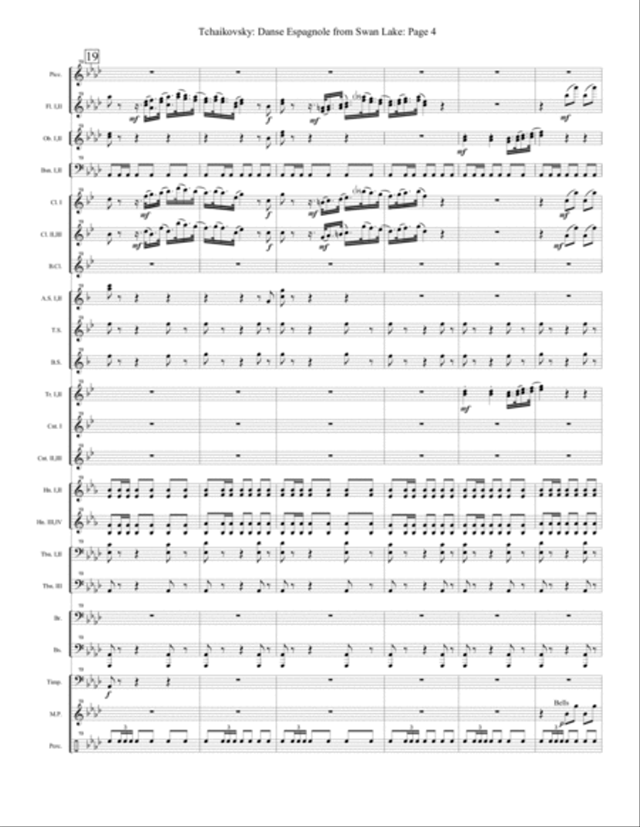 Swan Lake Danse Espagnole - Extra score (Band) Concert Band scores gallery preview page 4