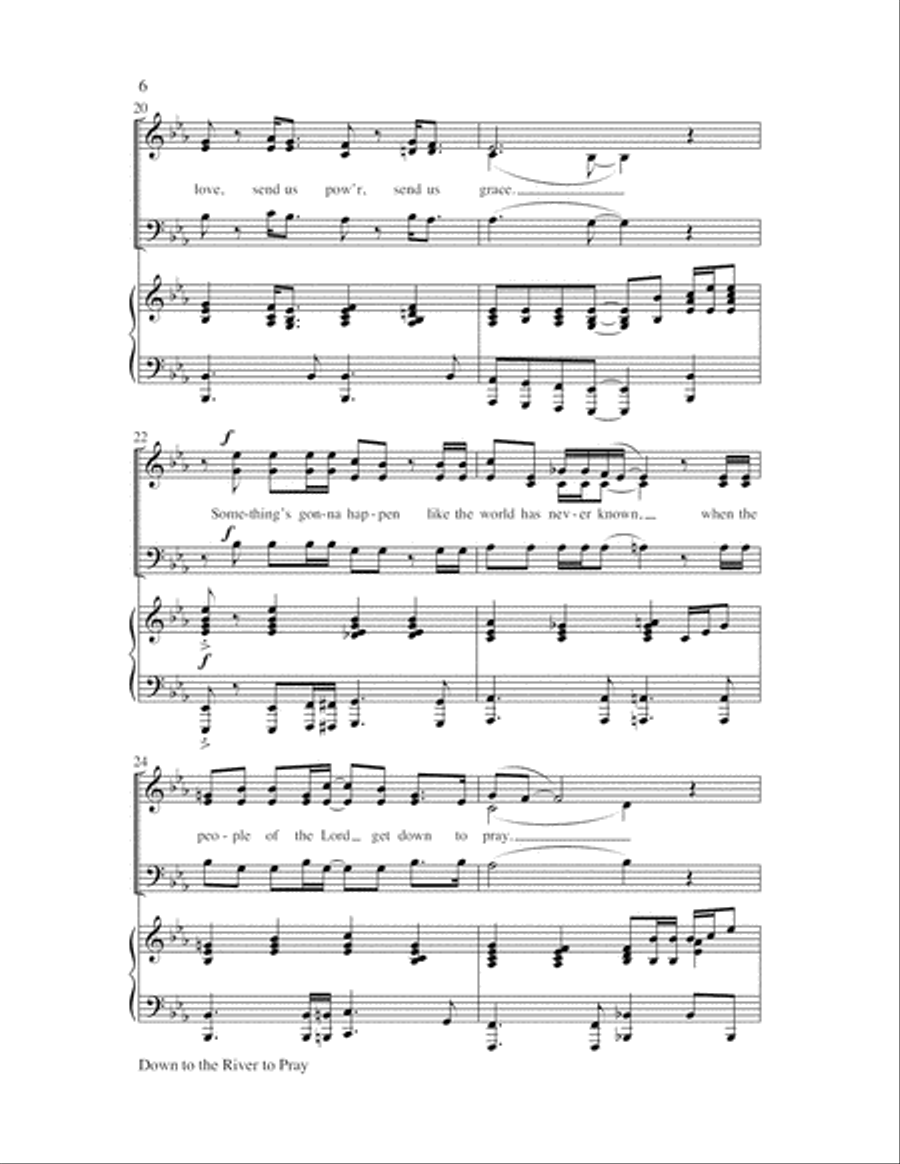 Down to the River to Pray with Lord, Listen to Your 4-Part scores gallery preview page 6