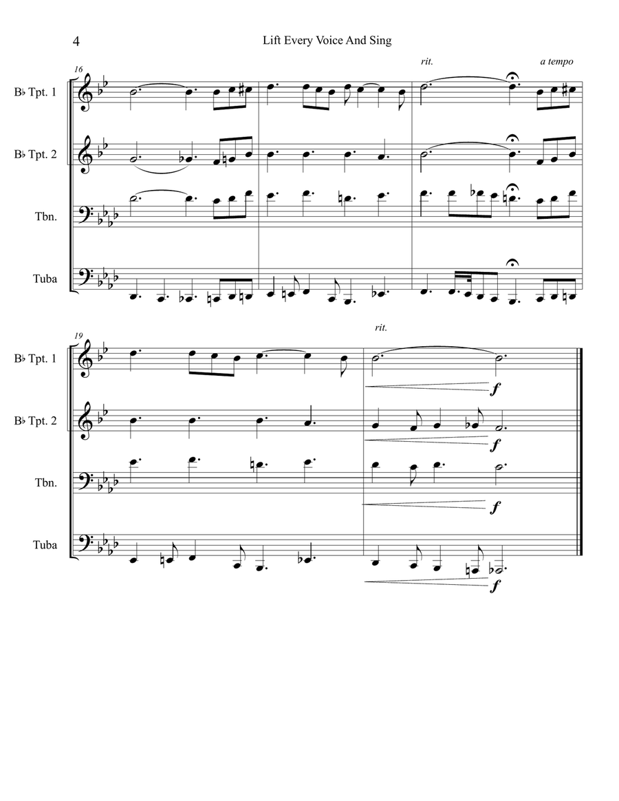Lift Every Voice And Sing Small Ensemble scores gallery preview page 5