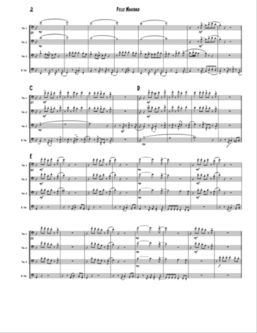 Feliz Navidad Brass Quartet scores gallery preview page 2