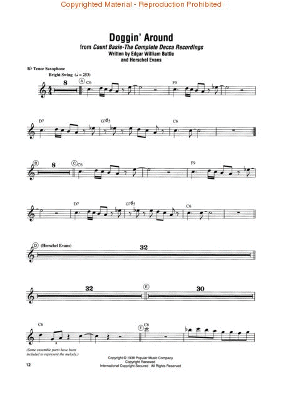 The Lester Young Collection Tenor Saxophone scores gallery preview page 3