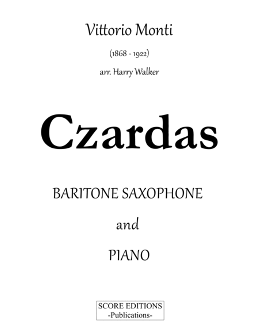 Czardas (Vittorio Monti) for Baritone Saxophone and Piano Baritone Saxophone scores gallery preview page 2