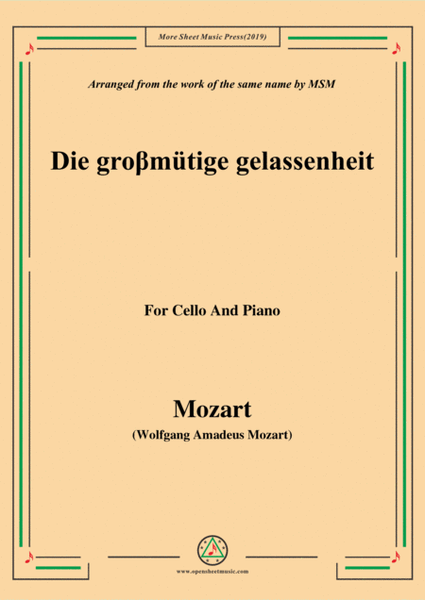 Mozart-Die groβmütige gelassenheit,for Cello and Piano image number null