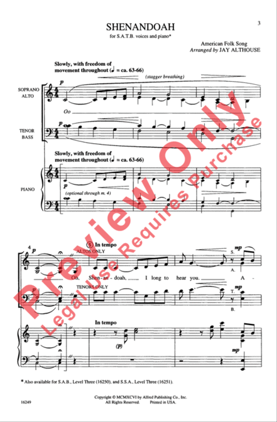 Shenandoah 4-Part scores gallery preview page 3