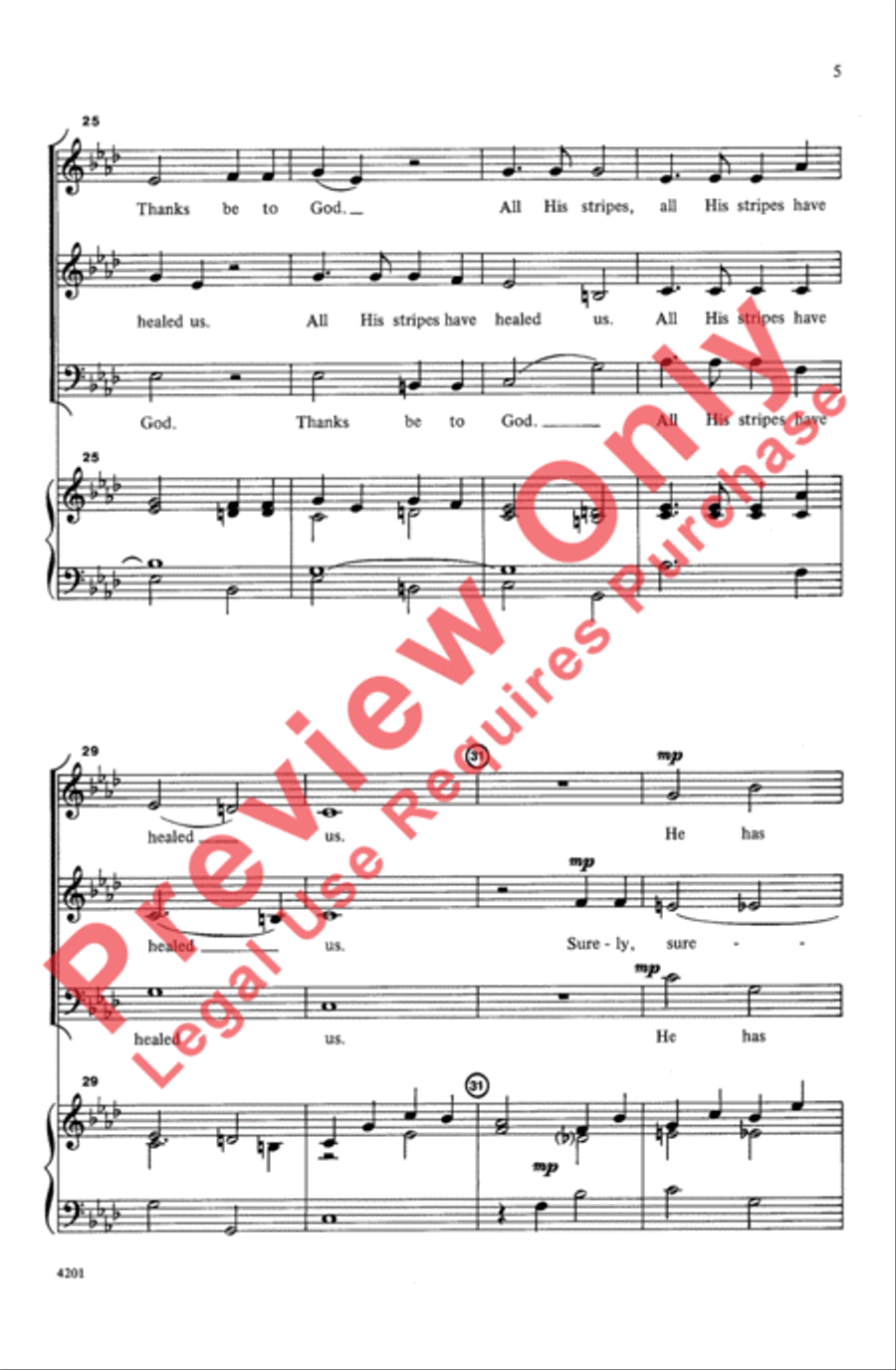 He Was Wounded 3-Part scores gallery preview page 5