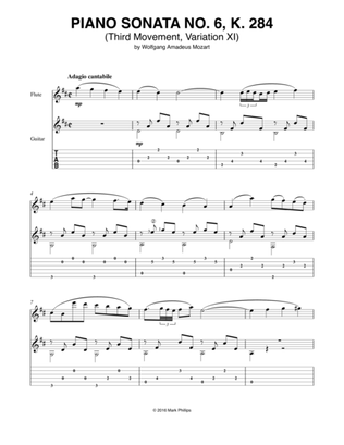 Book cover for Piano Sonata No. 6 (Third Movement, Variation XI), K. 284