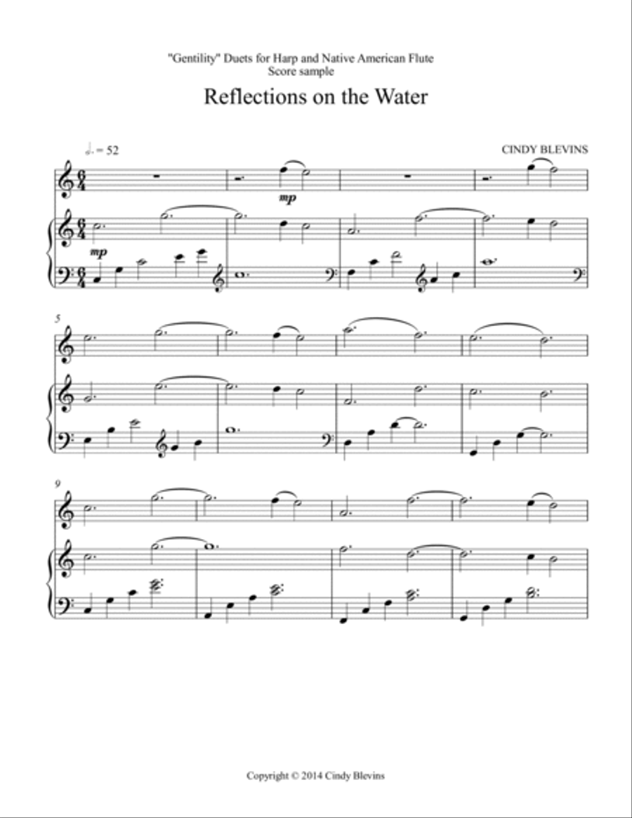 Gentility, 24 original duets for Harp and Native American Flute Flute scores gallery preview page 4