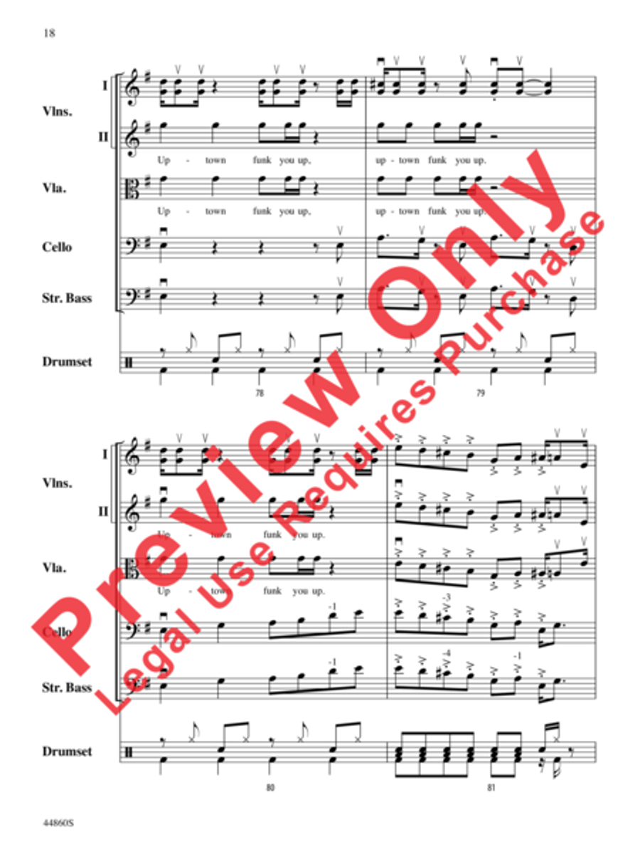 Uptown Funk String Orchestra scores gallery preview page 19