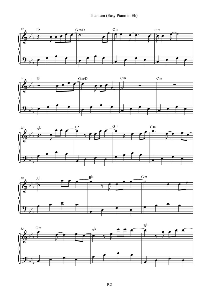 Titanium Easy Piano scores gallery preview page 2