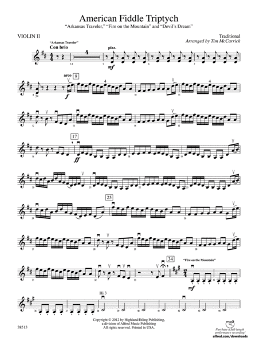 American Fiddle Triptych: 2nd Violin String Orchestra scores gallery preview page 1