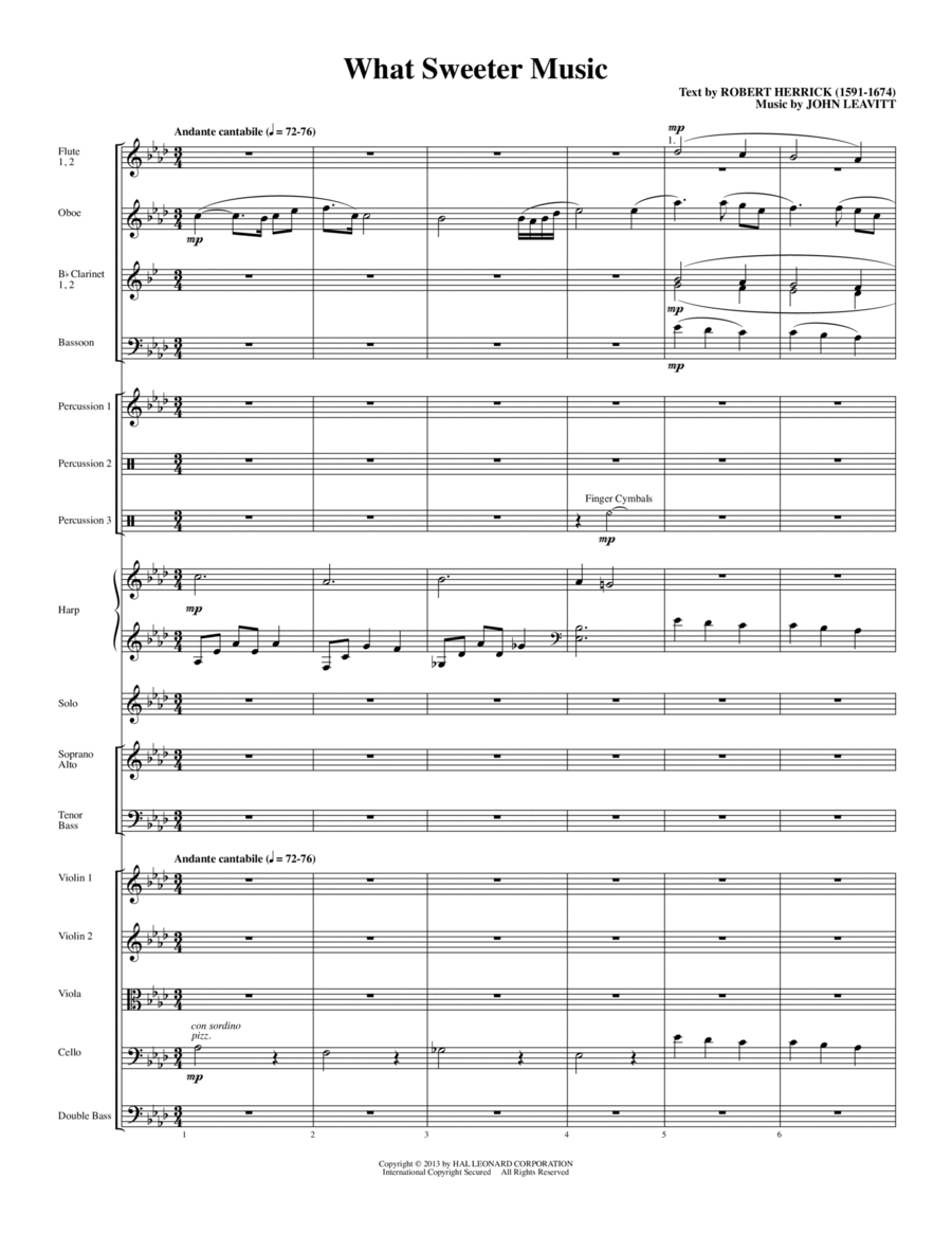 What Sweeter Music - Full Score Choir scores gallery preview page 1