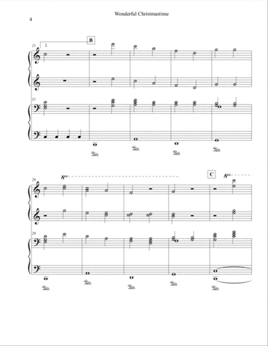 Wonderful Christmastime Wonderful Christmastime Piano scores gallery preview page 4