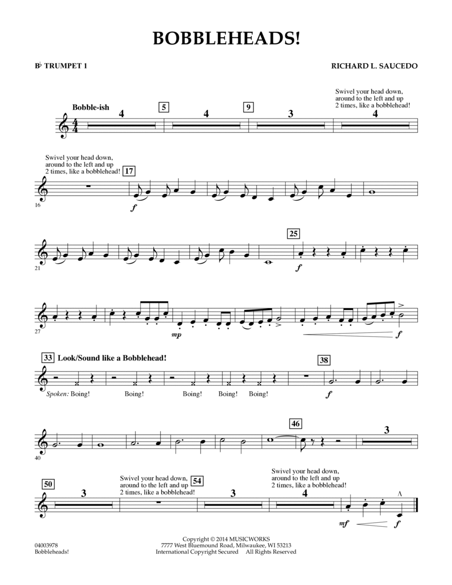 Bobbleheads! - Bb Trumpet 1 Concert Band scores gallery preview page 1