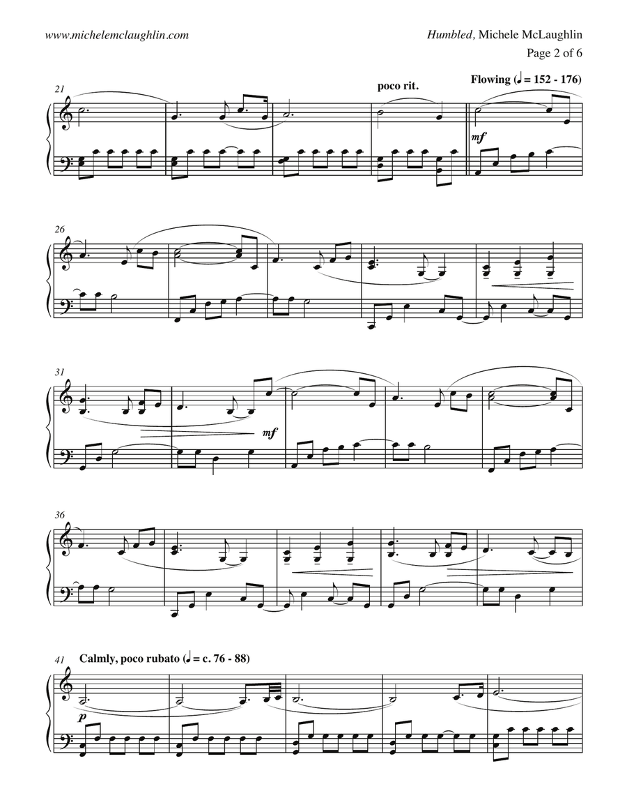 Humbled Piano Solo scores gallery preview page 2