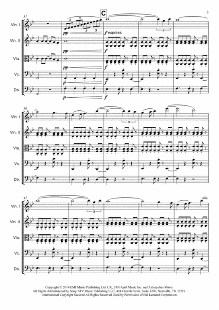 Chandelier Chandelier String Orchestra scores gallery preview page 3