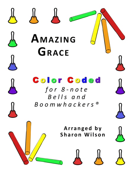 Amazing Grace (for 8-note Bells and Boomwhackers with Color Coded Notes) image number null