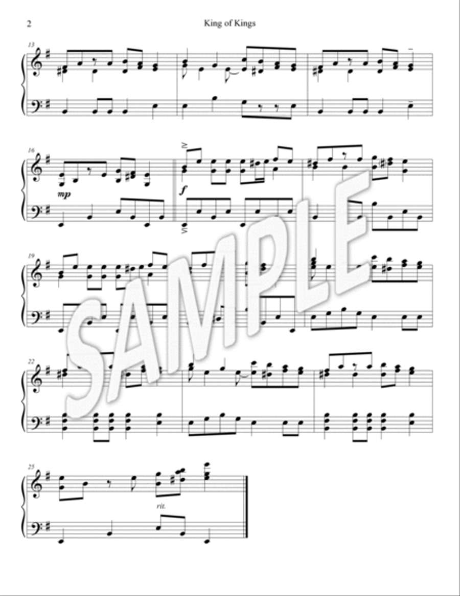 King of kings (keyboard accompaniment with optional flute and percussion) Flute scores gallery preview page 6
