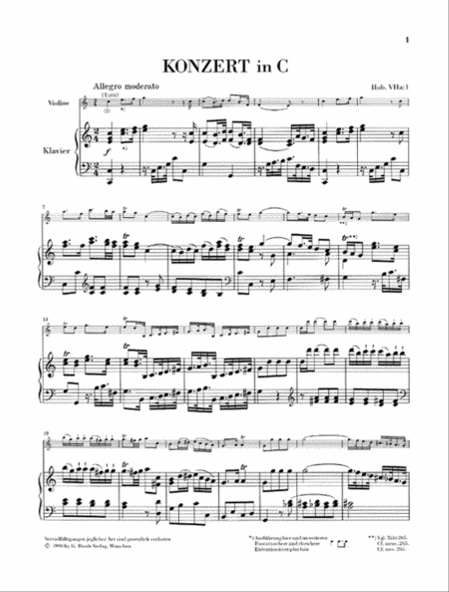 Concerto for Violin and Orchestra in C Major Hob. VIIa:1 Violin Solo scores gallery preview page 4