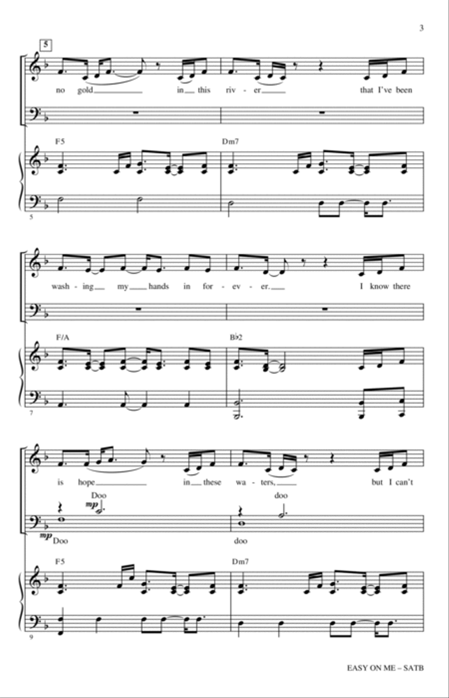Easy On Me (arr. Mac Huff) 4-Part scores gallery preview page 2