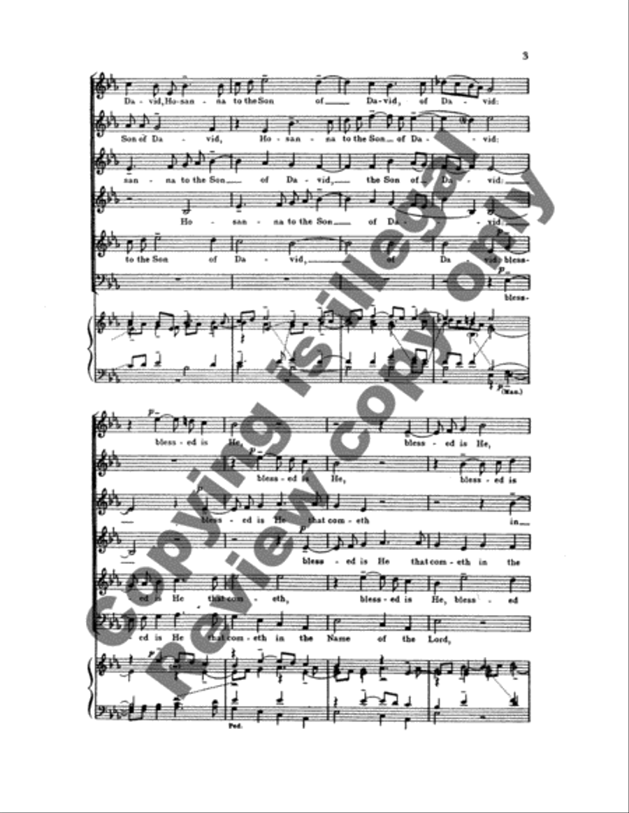 Hosanna to the Son of David SSAATB scores gallery preview page 9