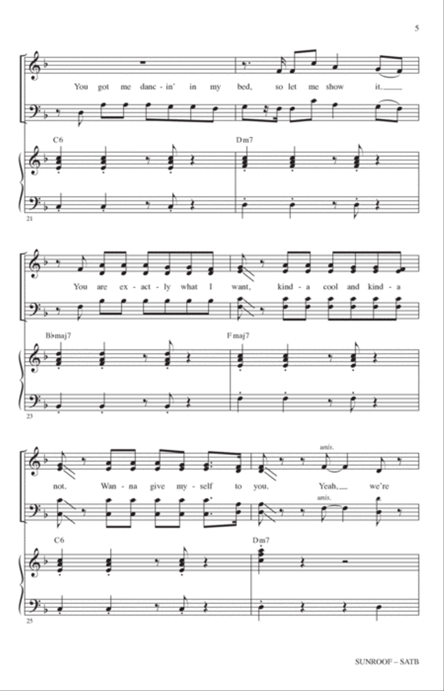 Sunroof (arr. Alan Billingsley) 4-Part scores gallery preview page 4