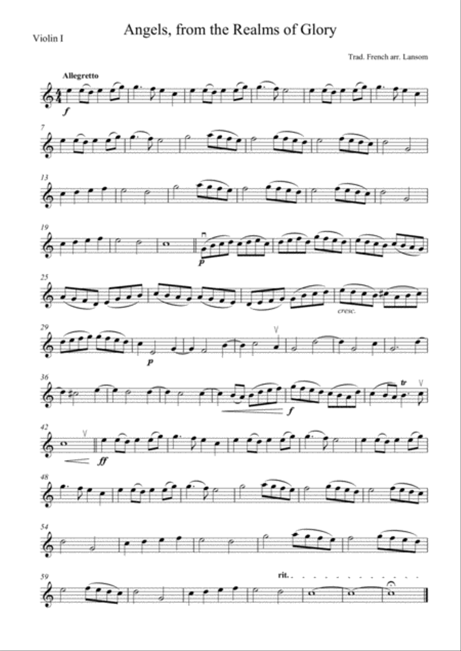 Angels, from the Realms of Glory for String Quartet String Quartet scores gallery preview page 4