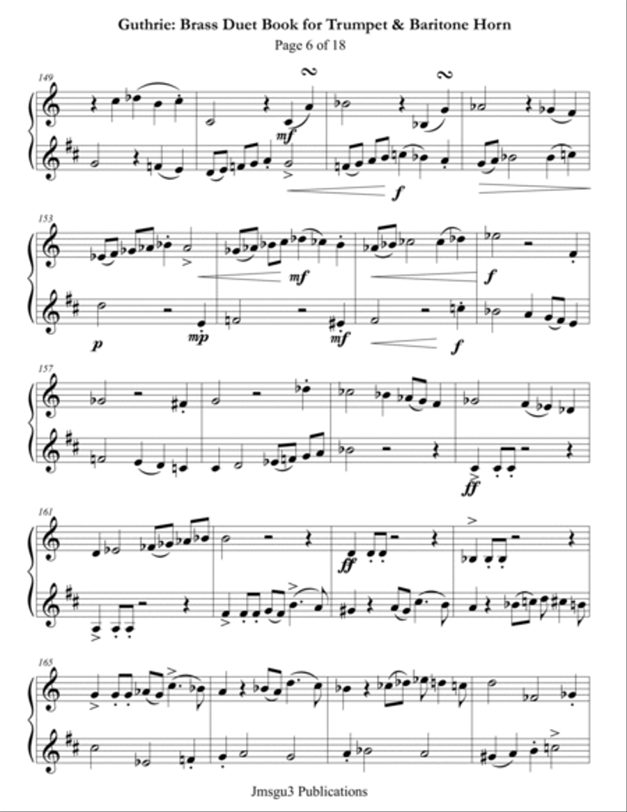 Guthrie: Brass Duet Book for Trumpet & Baritone Horn Brass Duet scores gallery preview page 6