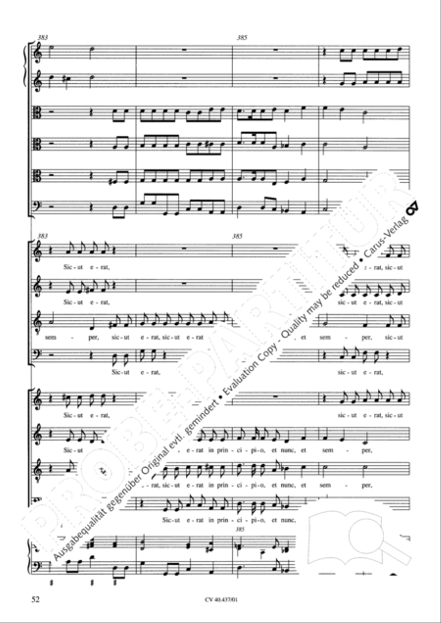 Magnificat a 8 voci con 6 vel 10 istromenti 4-Part scores gallery preview page 48