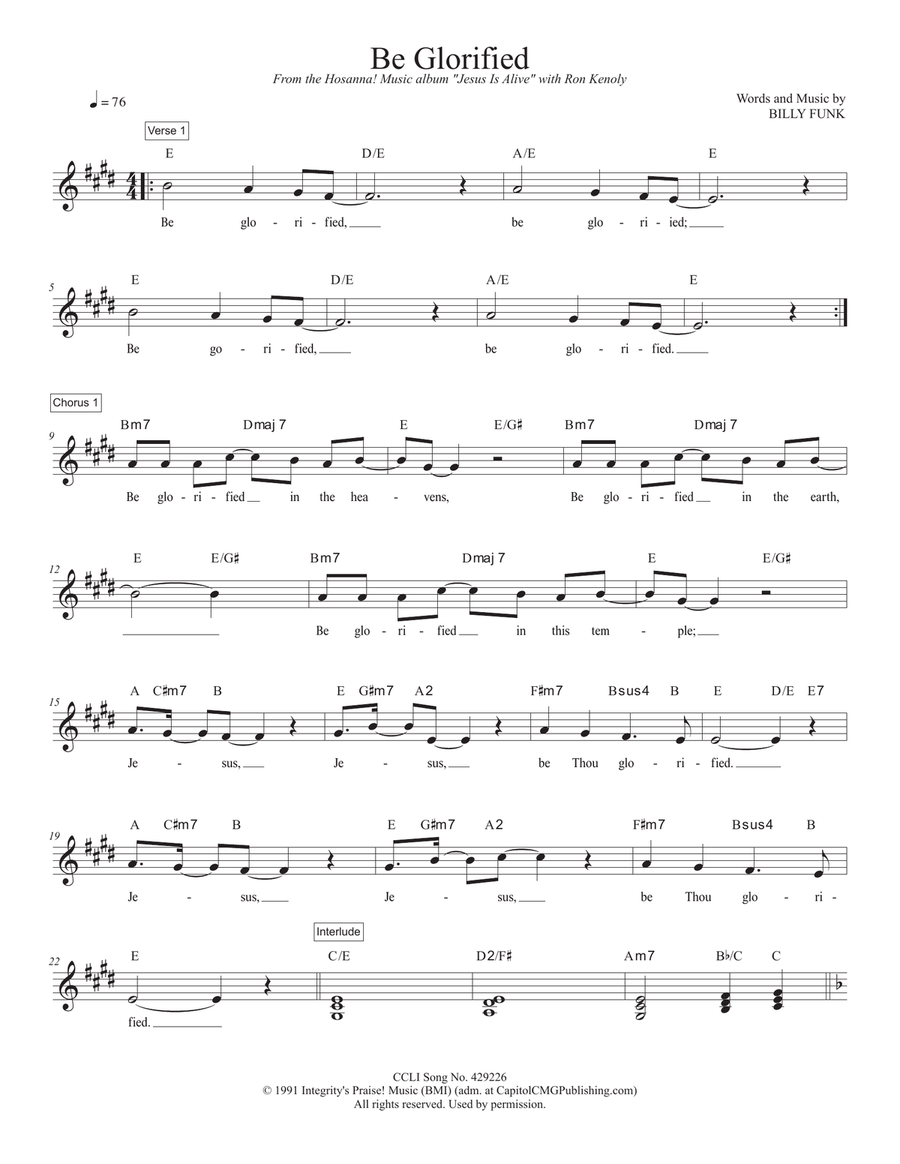 Be Glorified Be Glorified Piano scores gallery preview page 1