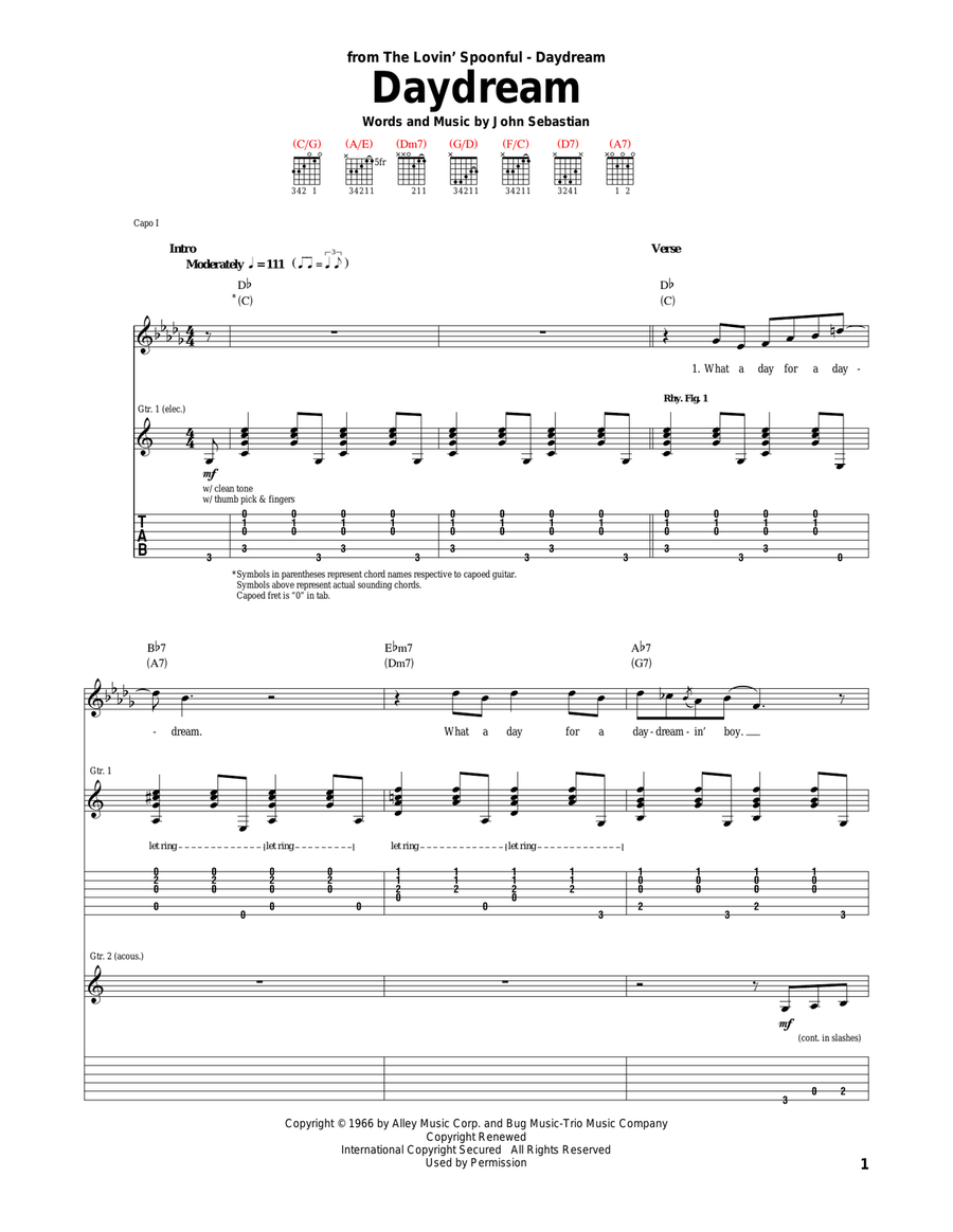 Daydream Daydream Acoustic Guitar scores gallery preview page 1