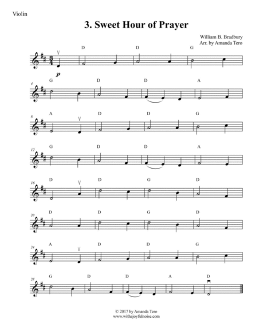Heirlooms of the Faith - 50 Late Beginner Violin Hymns Violin Solo scores gallery preview page 6