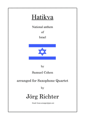 Book cover for Hatikva (Nationalhymne Israels) für Saxophon Quartett