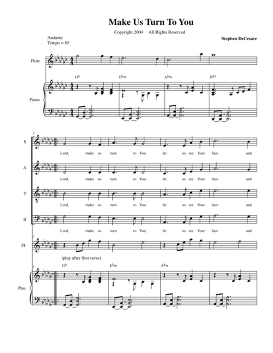 Make Us Turn To You (SATB Alternate) image number null